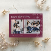 Sneeuw Zeer Merry | Modern Snowflakes Photo Holida Feestdagenkaart