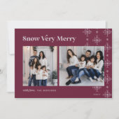 Sneeuw Zeer Merry | Modern Snowflakes Photo Holida Feestdagenkaart (Voorkant)