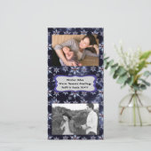 Sneeuw Zombie Bites Dark Bkgrd voegt foto's toe Fo Feestdagenkaart (Staand voorkant)