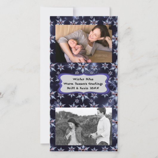 Sneeuw Zombie Bites Dark Bkgrd voegt foto's toe Fo Feestdagenkaart (Voorkant)