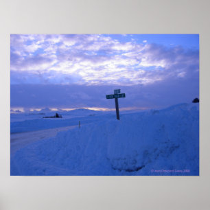 Sneeuw & zonsondergang poster