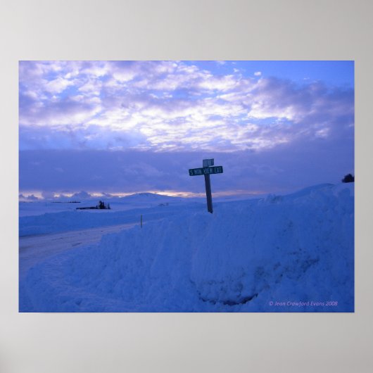 Sneeuw & zonsondergang poster (Voorkant)
