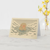 Sneeuwaap - Kerst Kaart (Gele Bloem)