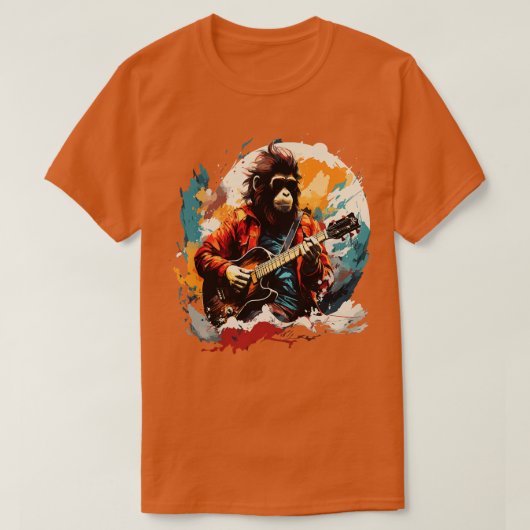 Sneeuwaap speelt gitaar t-shirt (Design voorkant)