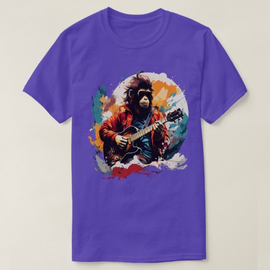 Sneeuwaap speelt gitaar t-shirt (Design voorkant)