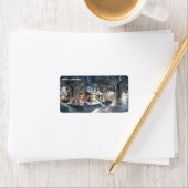 Sneeuwachtergrond voor Kerstmis Etiket (Insitu)