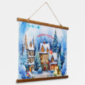 Sneeuwachtig avondhout met toppen wandtapijt hangend wandkleed (Gebogen)