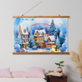 Sneeuwachtig avondhout met toppen wandtapijt hangend wandkleed (Slaapkamer)