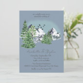 Sneeuwachtig berglandschap Pijnbos op Dusty Blue Kaart (Staand voorkant)