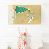 Sneeuwachtig Brons Kerstboom Scène Banner (Insitu)