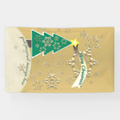Sneeuwachtig Brons Kerstboom Scène Banner (Horizontaal)