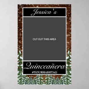 Sneeuwachtig hout & bos land Quinceañera foto prop Poster