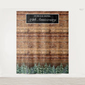 Sneeuwachtig hout & bos landelijke verjaardagsfoto wandkleed (Voorkant)