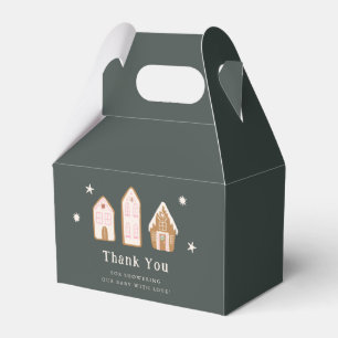 Sneeuwachtig huis van gemberkoek meisje babyshower bedankdoosjes