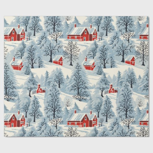 Sneeuwachtig  Landschap Cadeaupapier (Vlak)