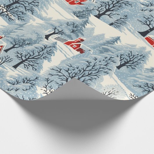 Sneeuwachtig Landschap Cadeaupapier (Hoek)