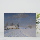 Sneeuwachtig landschap in de winter kaart (Staand voorkant)