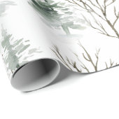 Sneeuwachtig winterboompatroon cadeaupapier (Rol Hoek)