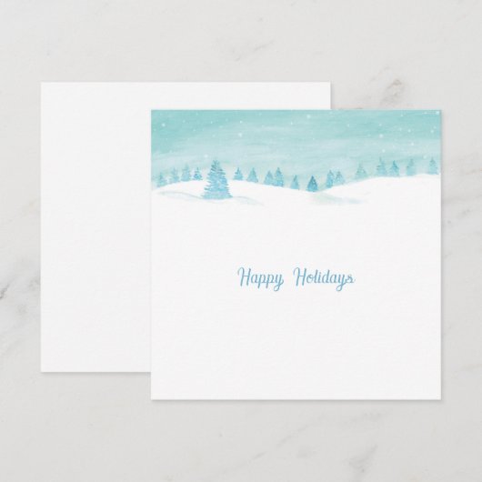 Sneeuwachtig winterlandschap met sparren blij feestdagenkaart (Voorkant / Achterkant)