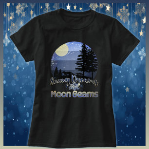 Sneeuwachtige dromen en Moonbeams Retro Sunset T-shirt