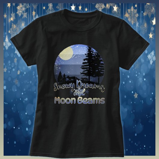 Sneeuwachtige dromen en Moonbeams Retro Sunset T-shirt