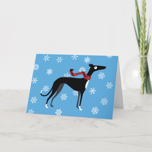 Sneeuwachtige Hond Feestdagen Kaart (Voorkant)