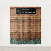 Sneeuwachtige hout- en bosachtergrond voor Quincea Wandkleed (Voorkant)