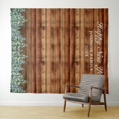 Sneeuwachtige hout- en dennenbos nieuwjaarsfoto-ac wandkleed (In Situ (horizontaal))