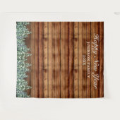 Sneeuwachtige hout- en dennenbos nieuwjaarsfoto-ac wandkleed (Voorkant (horizontaal))