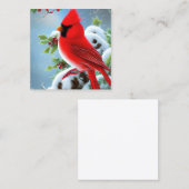Sneeuwachtige kardinaal vogel Graphic Vierkante Visitekaartje (Voorkant / Achterkant)