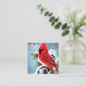 Sneeuwachtige kardinaal vogel Graphic Vierkante Visitekaartje (Staand voorkant)
