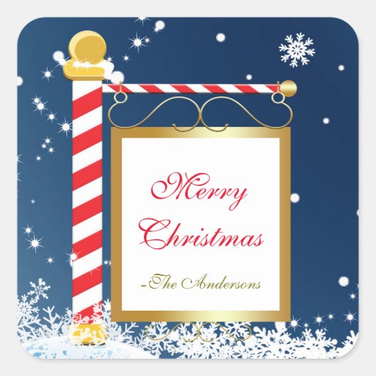 Sneeuwachtige kerst Noordpool Teken Stickers (Voorkant)