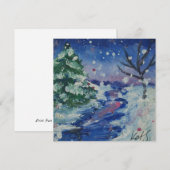 Sneeuwachtige Nacht Feestdagenkaart (Voorkant / Achterkant)