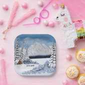 Sneeuwachtige Winder Papieren Bordje (Feest)