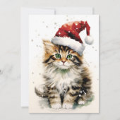 Sneeuwachtige winterdag Kat Kerstmis Feestdagenkaart (Voorkant)