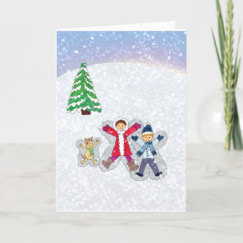 SneeuwAngels Wenskaart Feestdagen Kaart