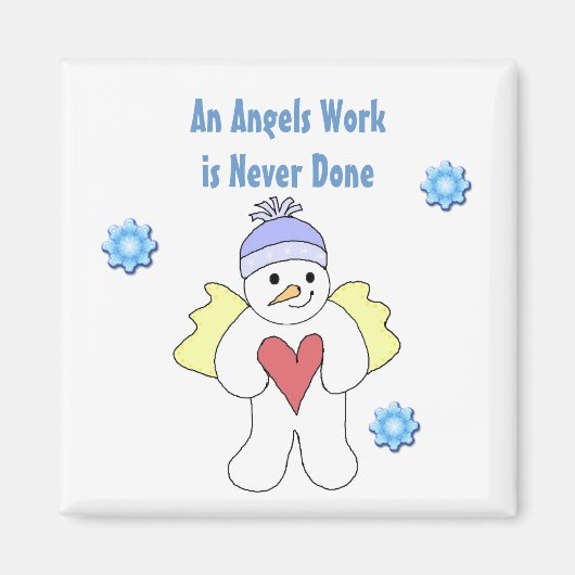 SneeuwAngels zijn altijd bezig Magneet (Voorkant)