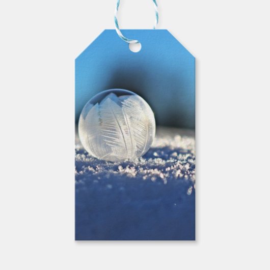 Sneeuwbal Bubble Cadeaulabel (Voorkant)