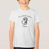 Sneeuwbal Expert Schattige Pinguïn Kerstmis Tri-Blend Shirt (Voorkant)