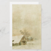  sneeuwbal in winterachtergrond briefpapier (Voorkant / Achterkant)