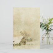  sneeuwbal in winterachtergrond briefpapier (Staand voorkant)