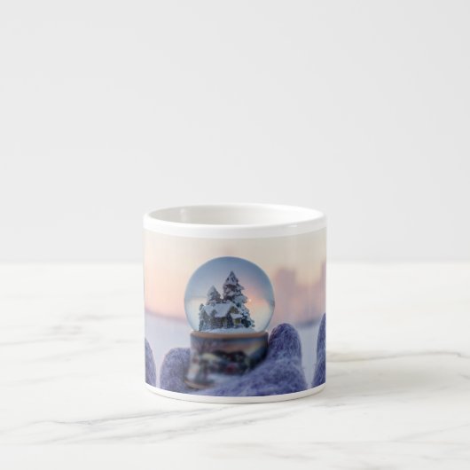 Sneeuwbal Kerstboom winter sneeuwval Espresso Kop (Voorkant)