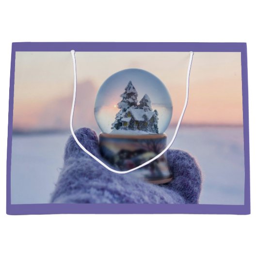 Sneeuwbal Kerstboom winter sneeuwval Groot Cadeauzakje (Voorkant)