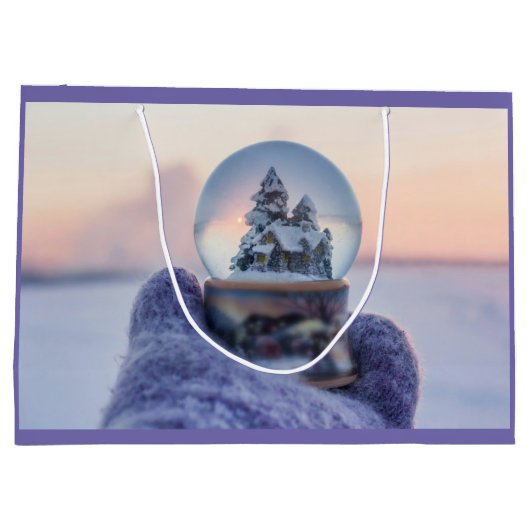 Sneeuwbal Kerstboom winter sneeuwval Groot Cadeauzakje (Achterkant)