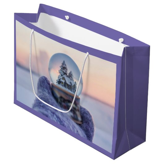 Sneeuwbal Kerstboom winter sneeuwval Groot Cadeauzakje (Voorkant Gekanteld)