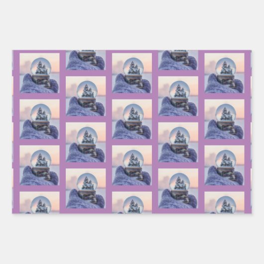 Sneeuwbal Kerstboom winter sneeuwval Inpakpapier Vel (Voorkant 3)