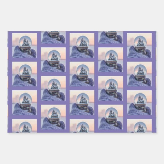 Sneeuwbal Kerstboom winter sneeuwval Inpakpapier Vel (Voorkant 2)