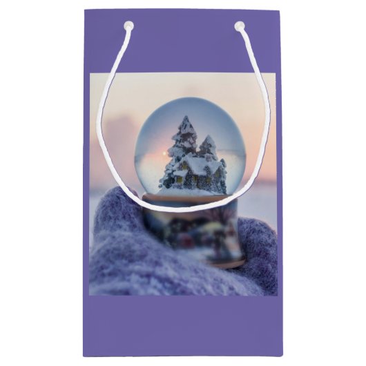 Sneeuwbal Kerstboom winter sneeuwval Klein Cadeauzakje (Achterkant)