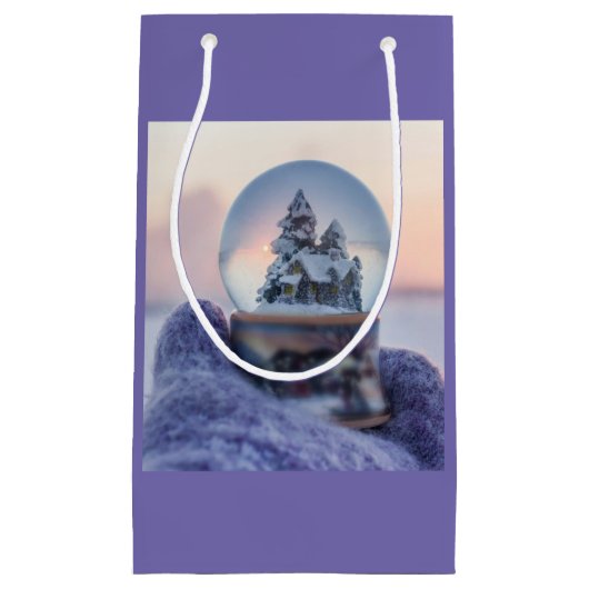 Sneeuwbal Kerstboom winter sneeuwval Klein Cadeauzakje (Voorkant)