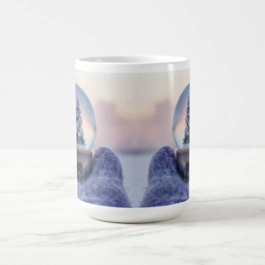 Sneeuwbal Kerstboom winter sneeuwval Magische Mok (Midden)